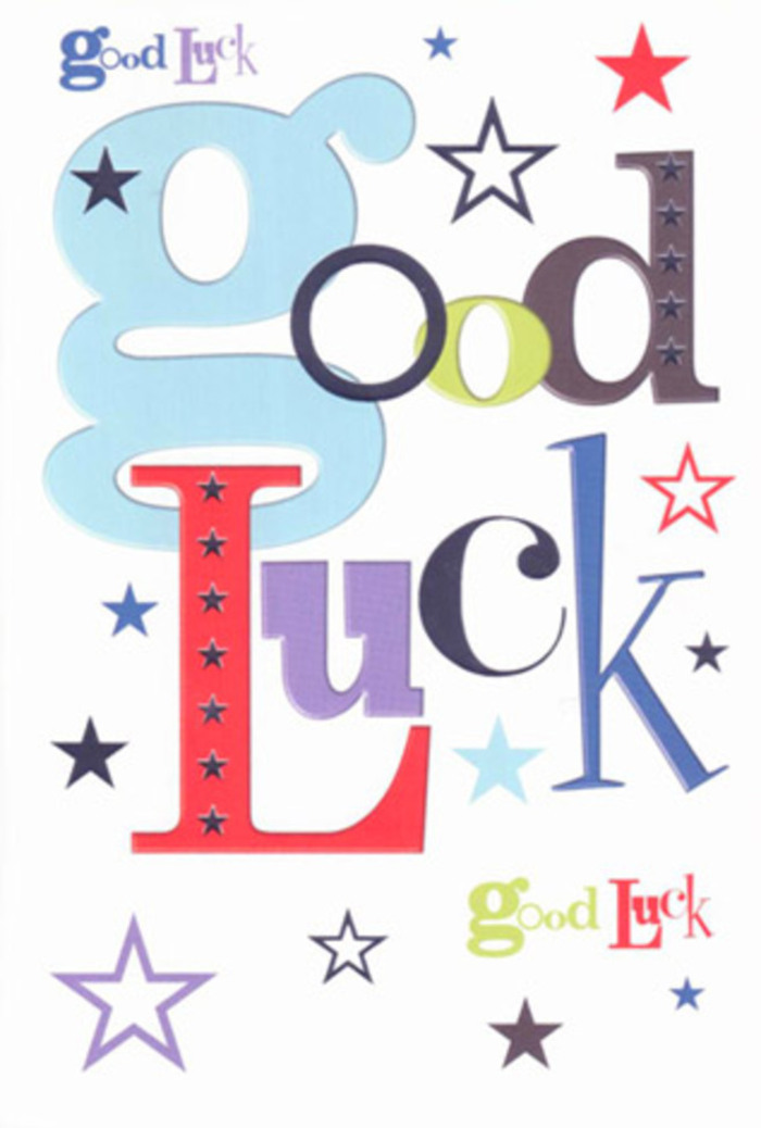 Bursting with vibrant color and enthusiasm, this good luck card is as jubilant as a Saturday on South Croydon's Brighton Road, filled with laughter and the scent of fresh blooms. The design is a visual celebration, with every letter rendered in a unique flair: generous pastel blues, slim jet blacks, vivacious scarlets, and each word outlined by a constellation of colored stars-deep navy, olive, orange, and lavender. The spacious white backdrop allows each element to shine, creating a fresh, modern composition evocative of a bouquet crafted by South Croydon Florist. Touching the card reveals a crisp, satiny texture-firm and elegant, ready to be cherished. It's a card that cheers from the sidelines, a talisman for new journeys and a symbol of the heartfelt encouragement that fills our local area. Whether you're congratulating a student or sending off a colleague, its friendly warmth brings home the pride and optimism of our community.